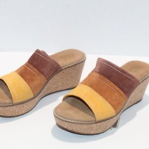NEW Clarks Artisan Aisley Lily Cork Wedge Sandals